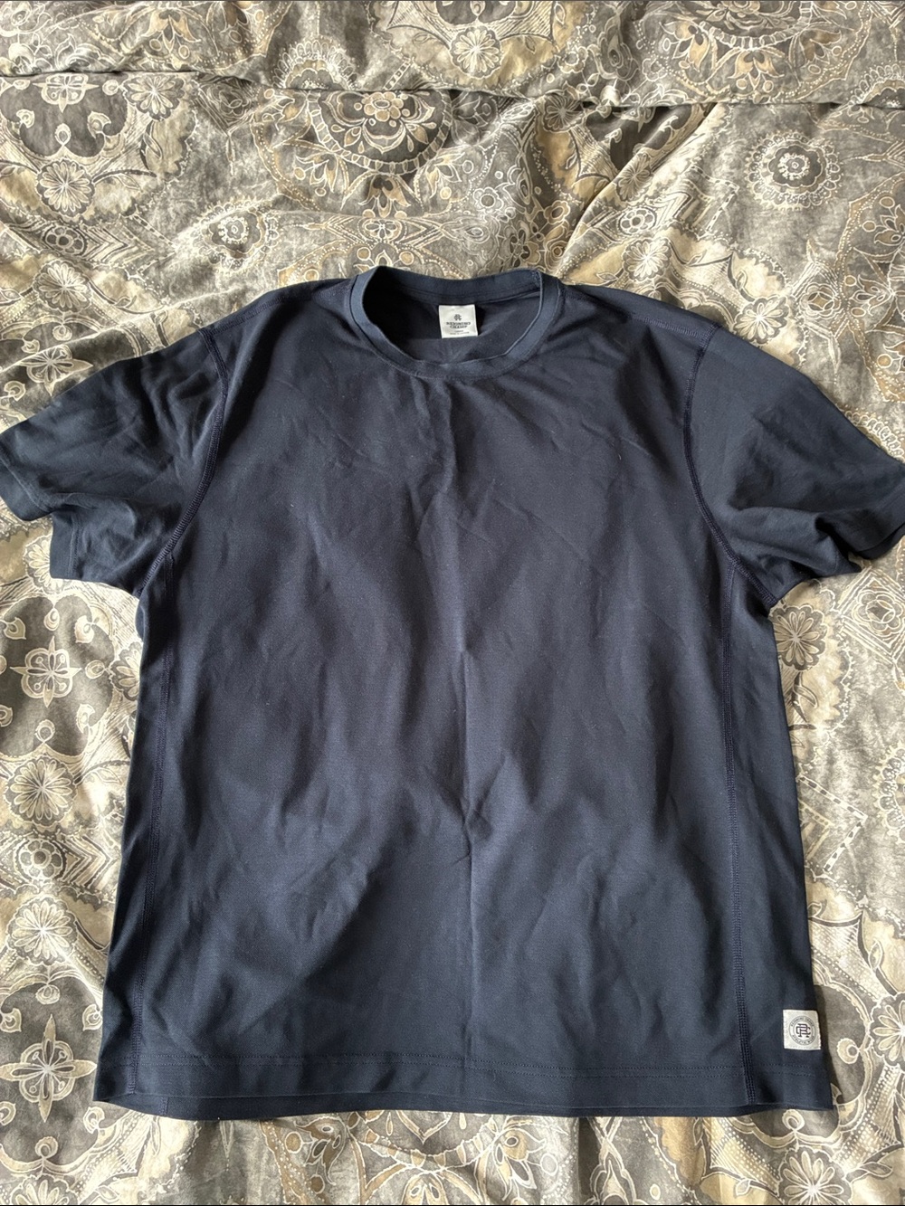 Reigning Champ Pique Playoff Standard T-Shirt in Navy